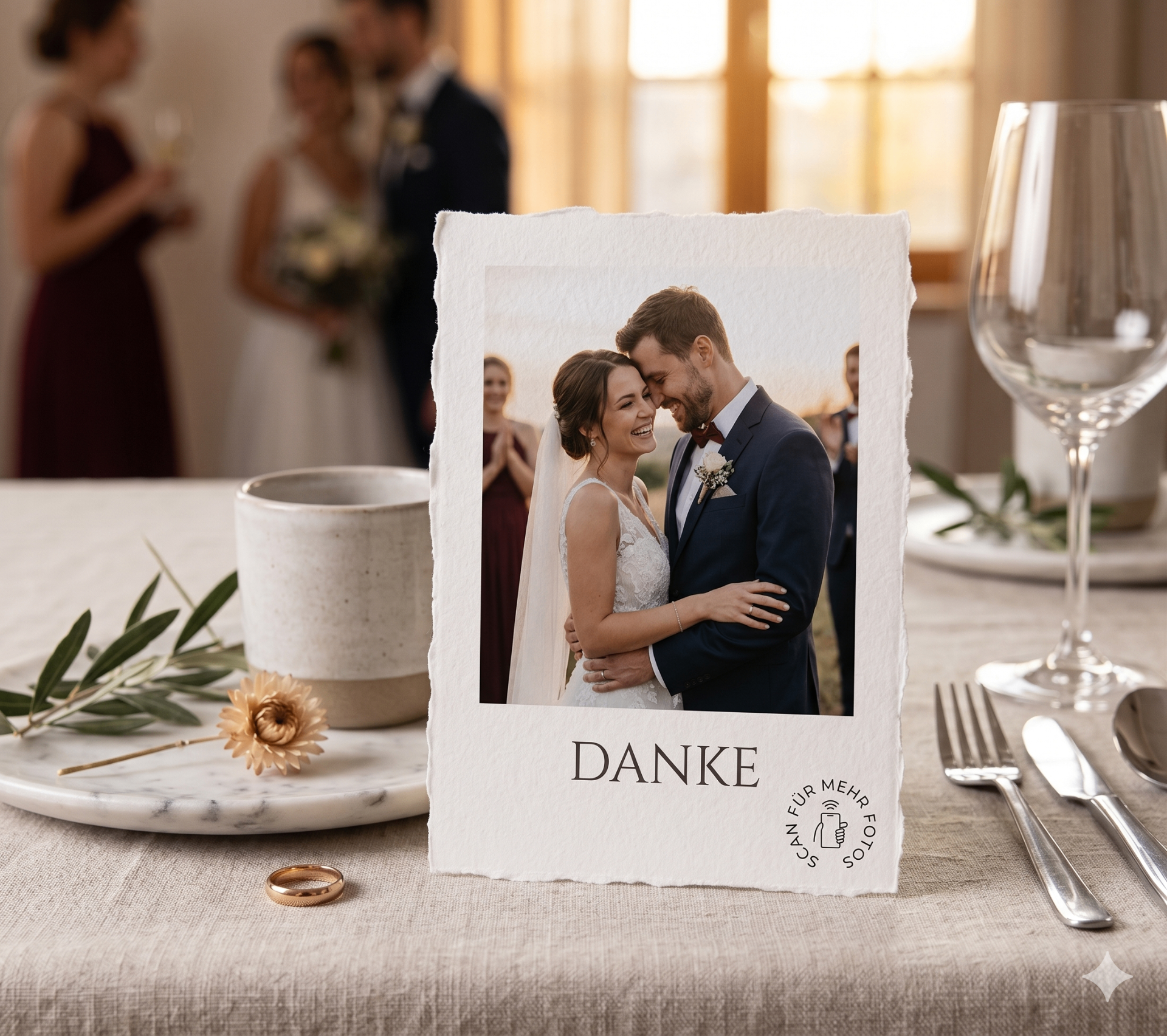 Eine Dankeskarte wird in der Hand gehalten